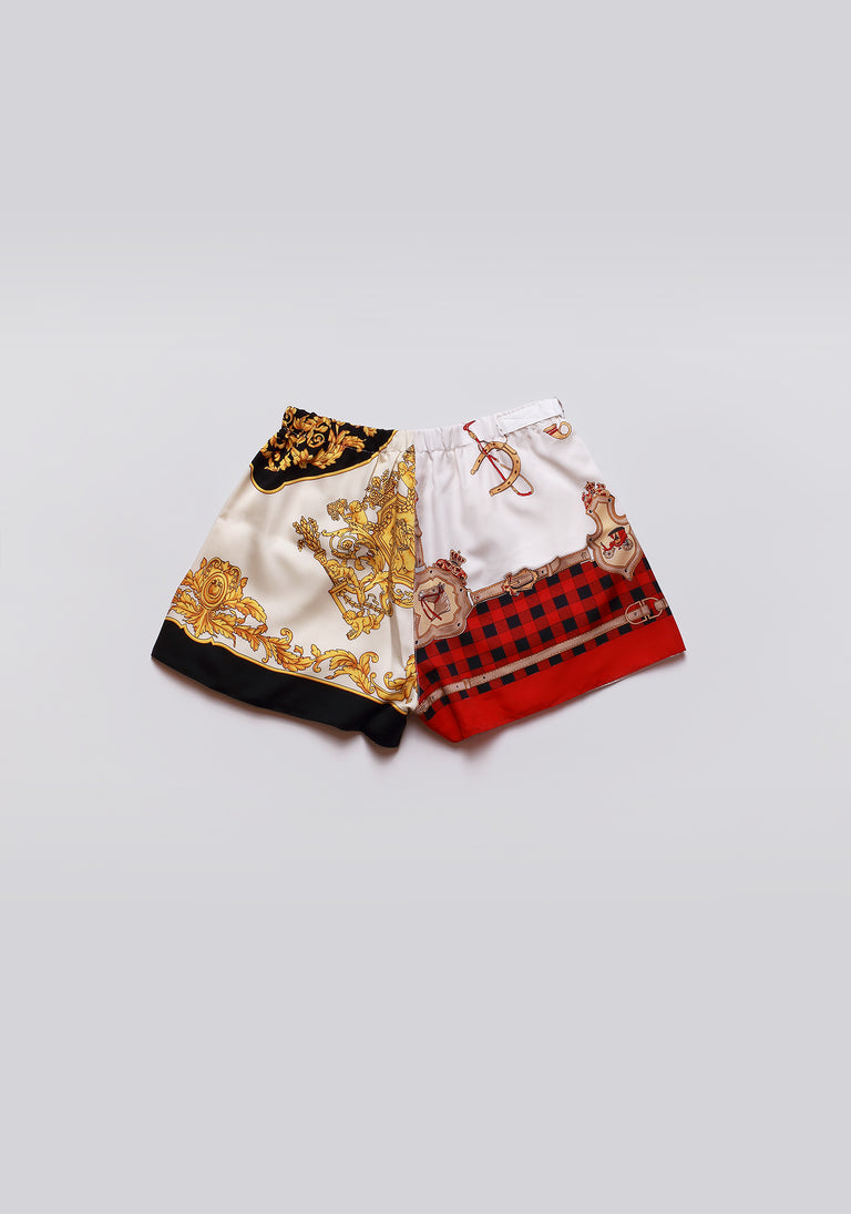 Silk Scarf Split Elasticated Short