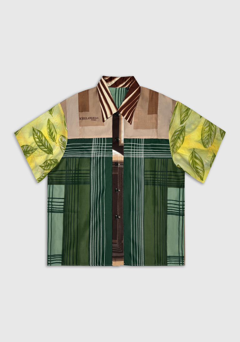 Patchwork Scarf Shirt