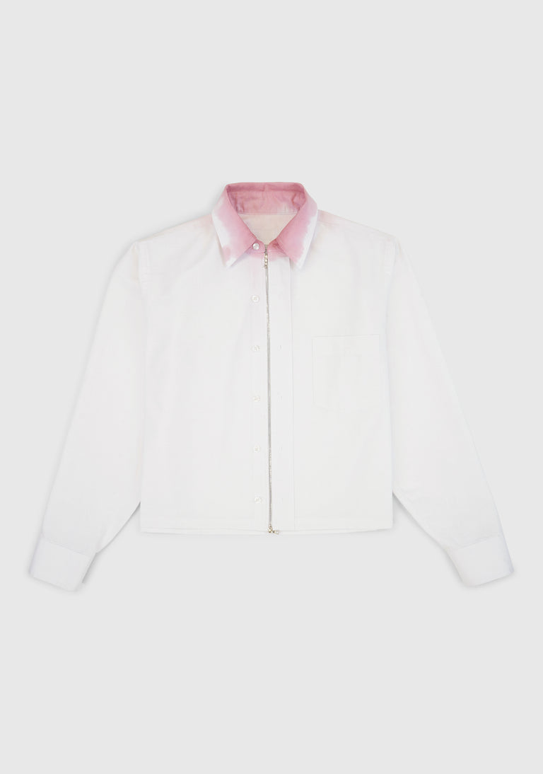 Zip Shirt Wine Stain Collar