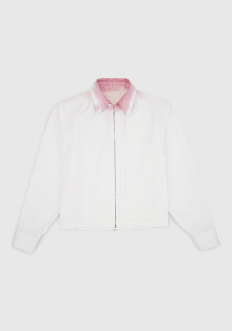 Zip Shirt Wine Stain Collar