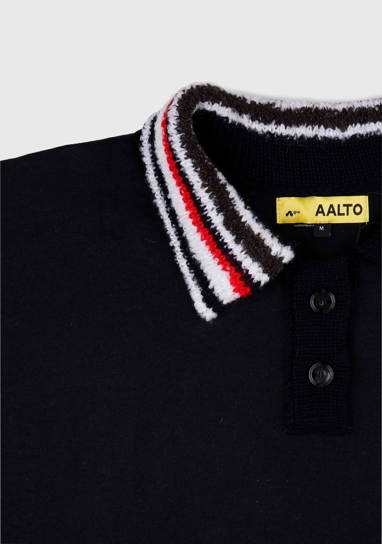 KNIT POLO SWEATSHIRT