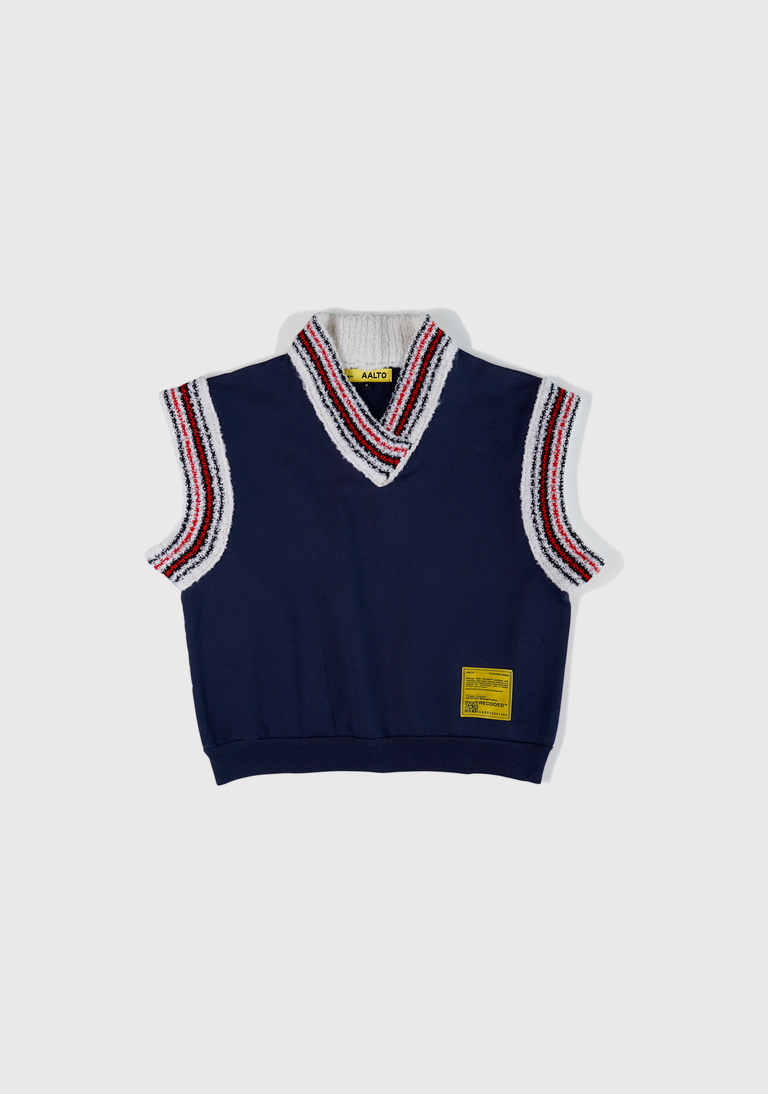 College Knit Collar Vest