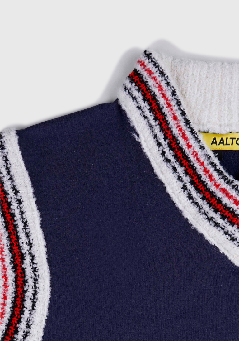 College Knit Collar Vest