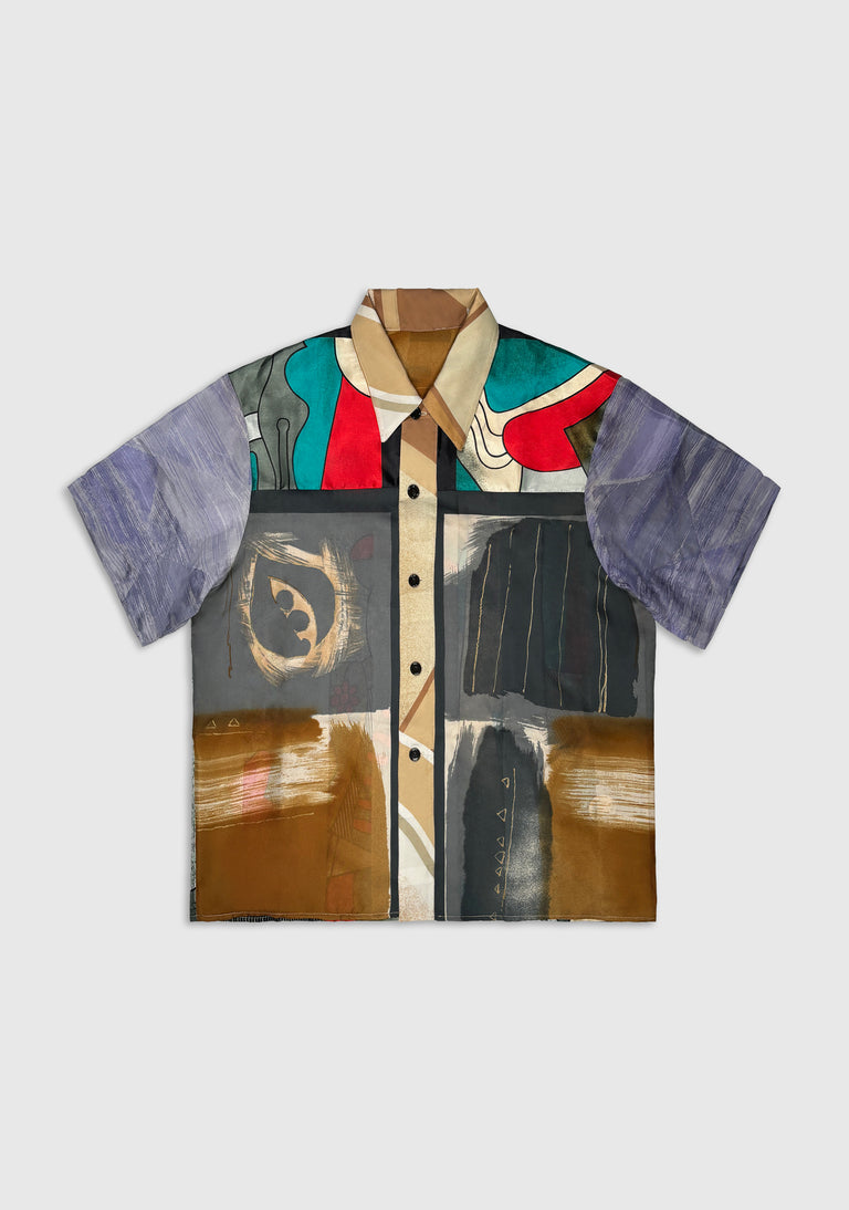 Patchwork Scarf Shirt — Recoded™ Serie