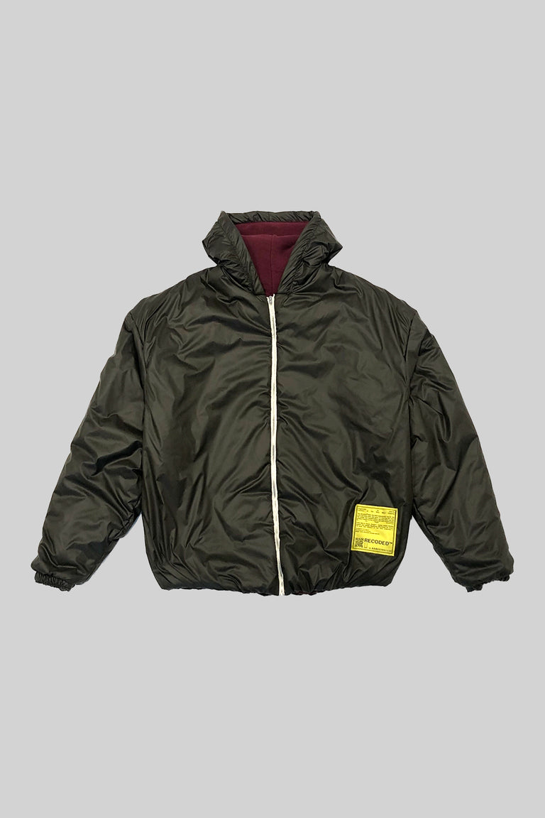 Double Nylon Zip Hoodie