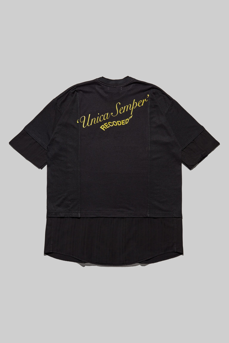 Unica Semper' Oversize Layered Shirt Tee