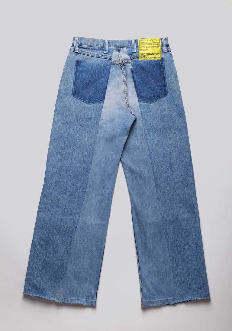 Large Biais Cut Split Denim