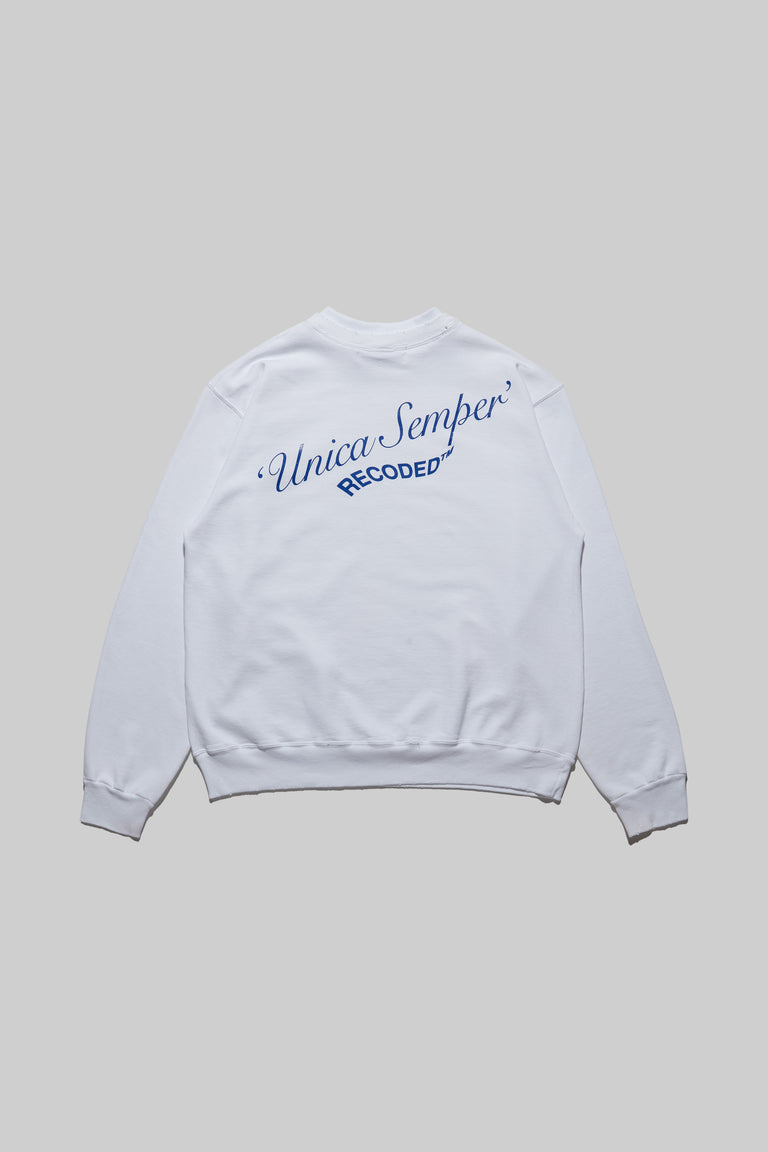Monochromatic 'Unica Semper' Crewneck Sweatshirt