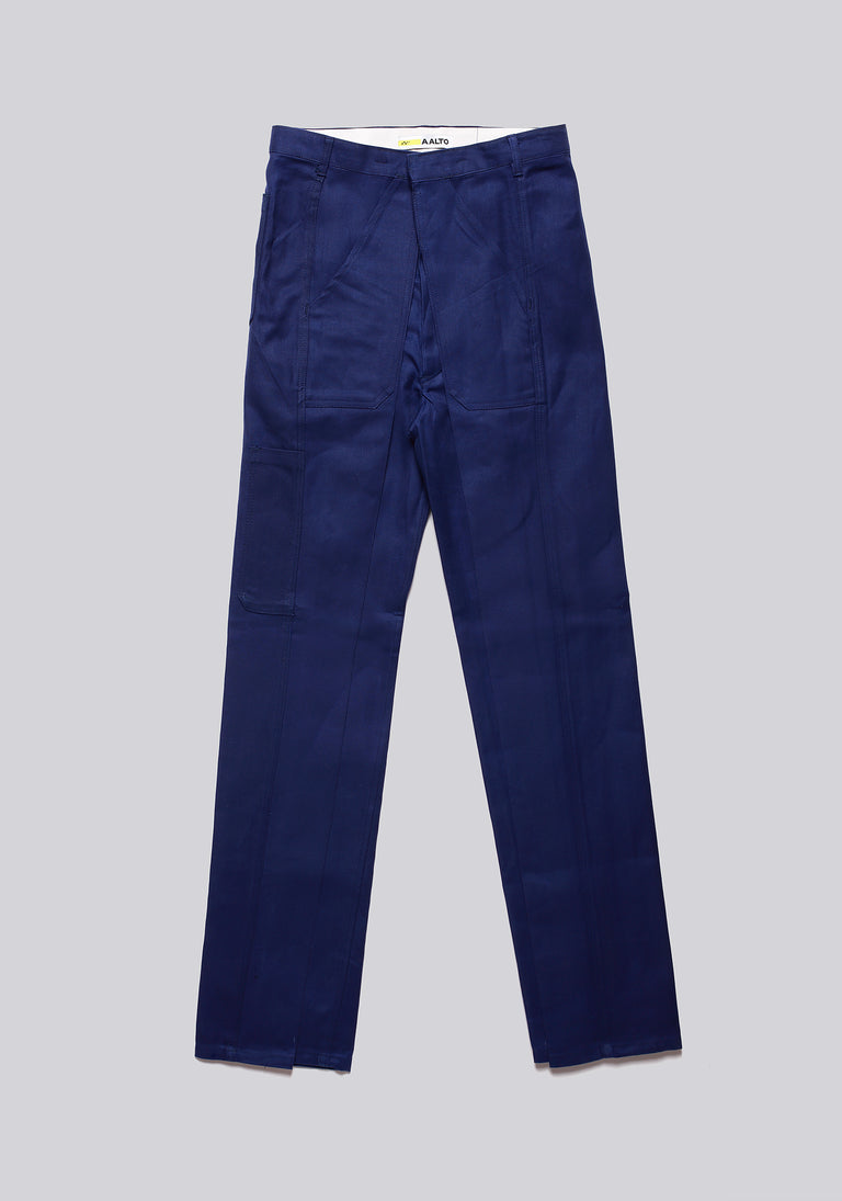 Worker Blue Front Pleat Trousers