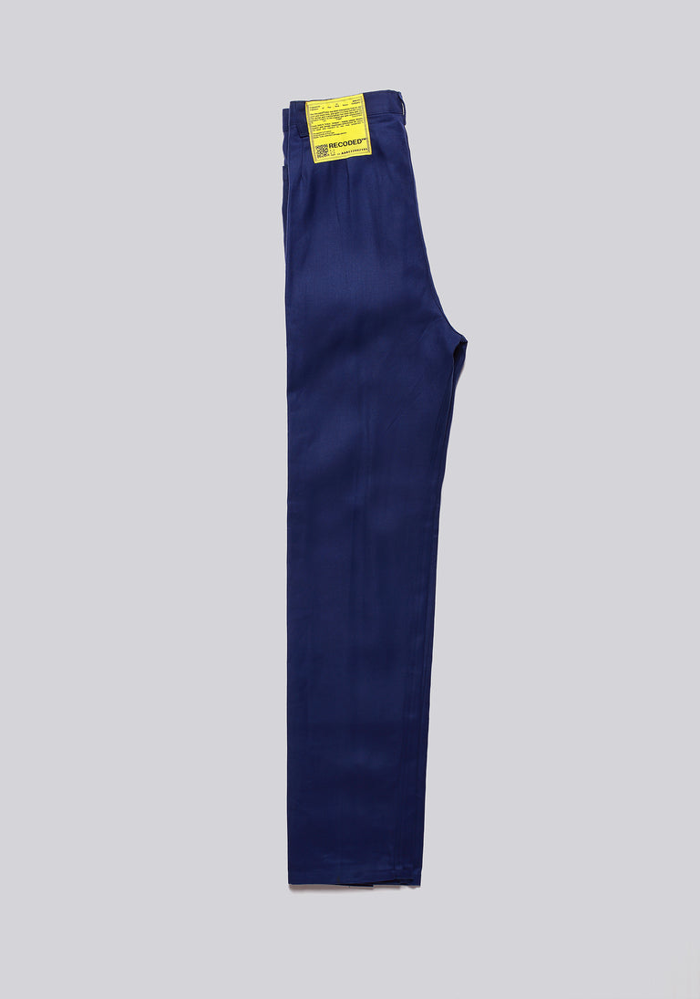 Worker Blue Front Pleat Trousers