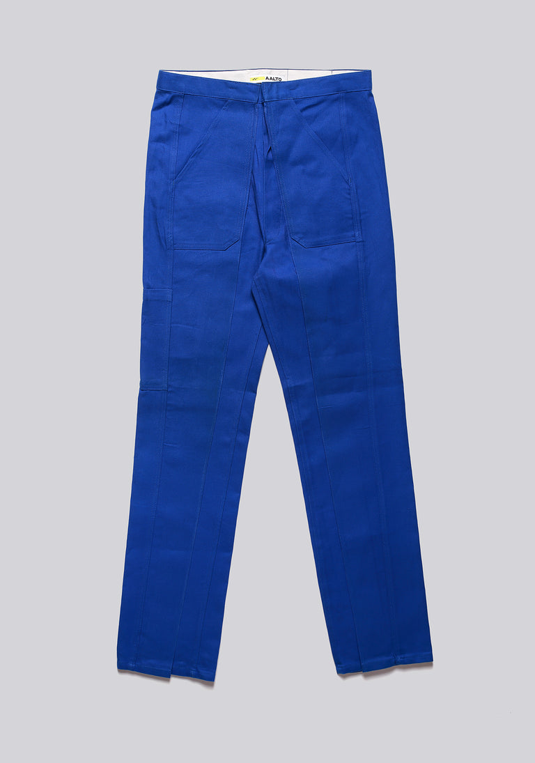 Worker Blue Front Pleat Trousers