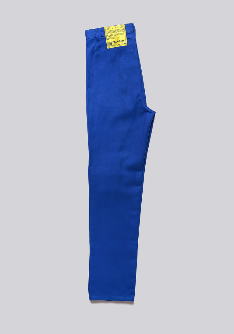 Worker Blue Front Pleat Trousers