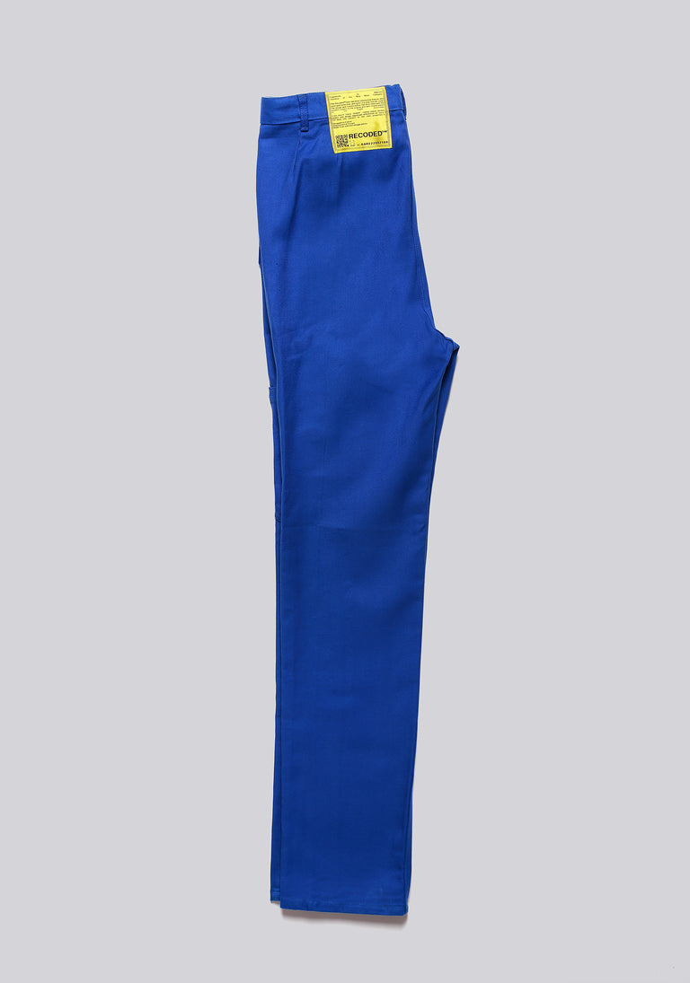 Worker Blue Front Pleat Trousers