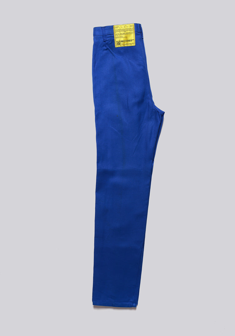Worker Blue Front Pleat Trousers
