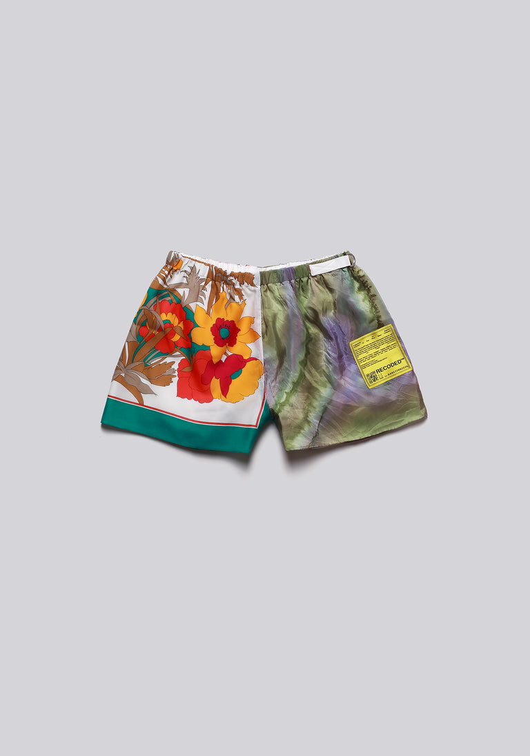 Silk Scarf Split Elasticated Short