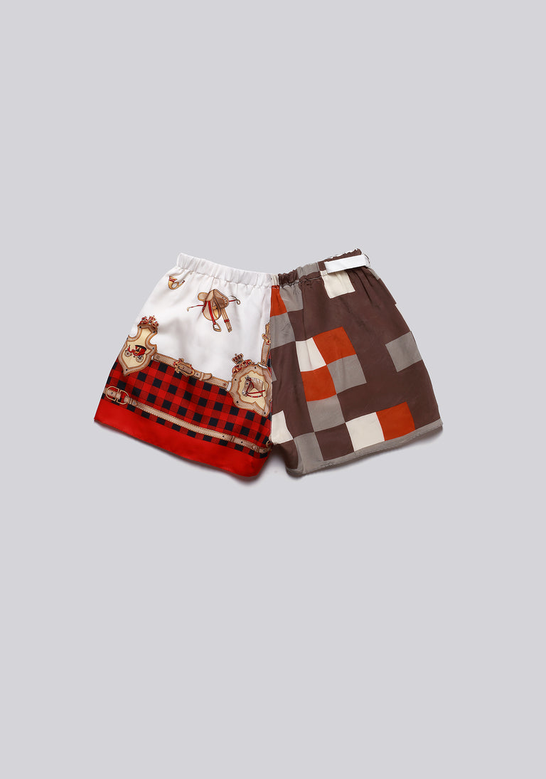 Silk Scarf Split Elasticated Short