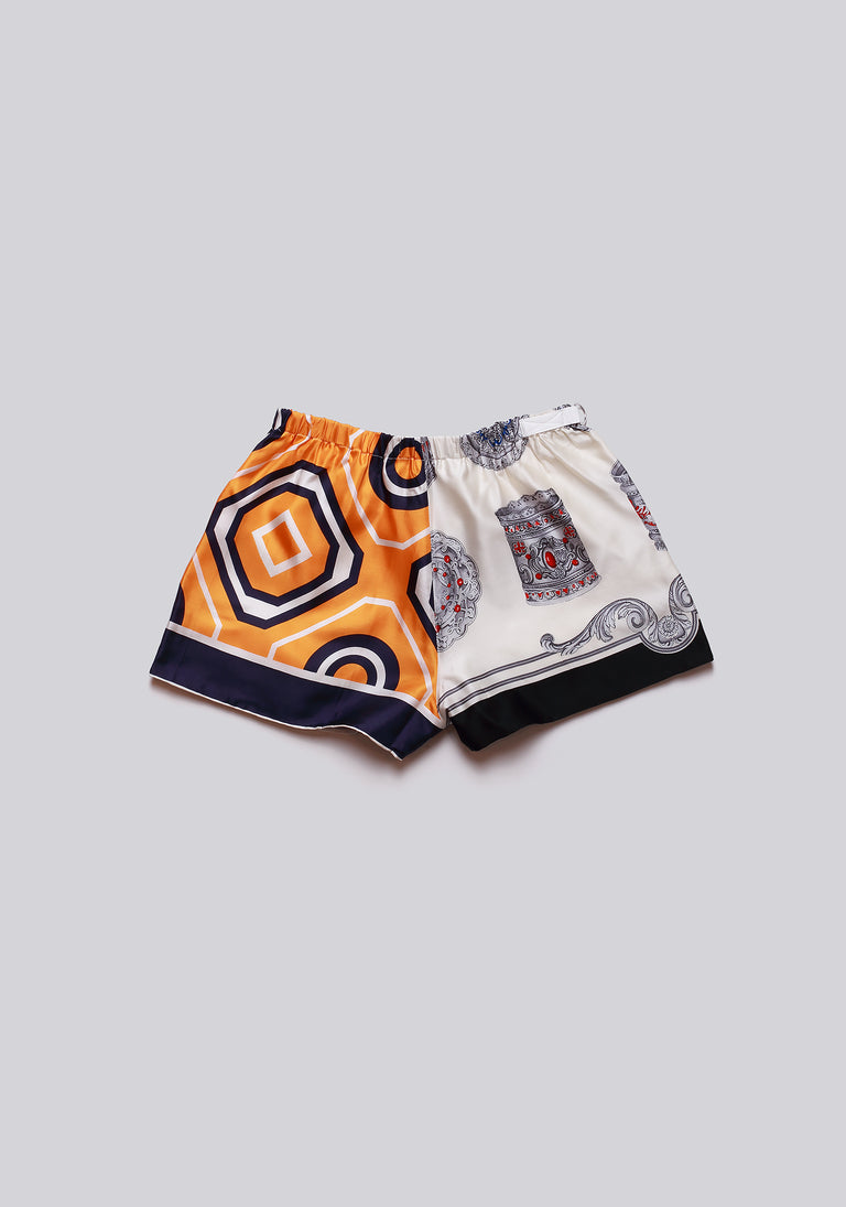 Silk Scarf Split Elasticated Short