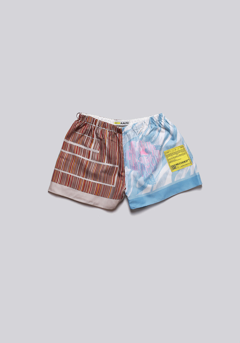 Silk Scarf Split Elasticated Short