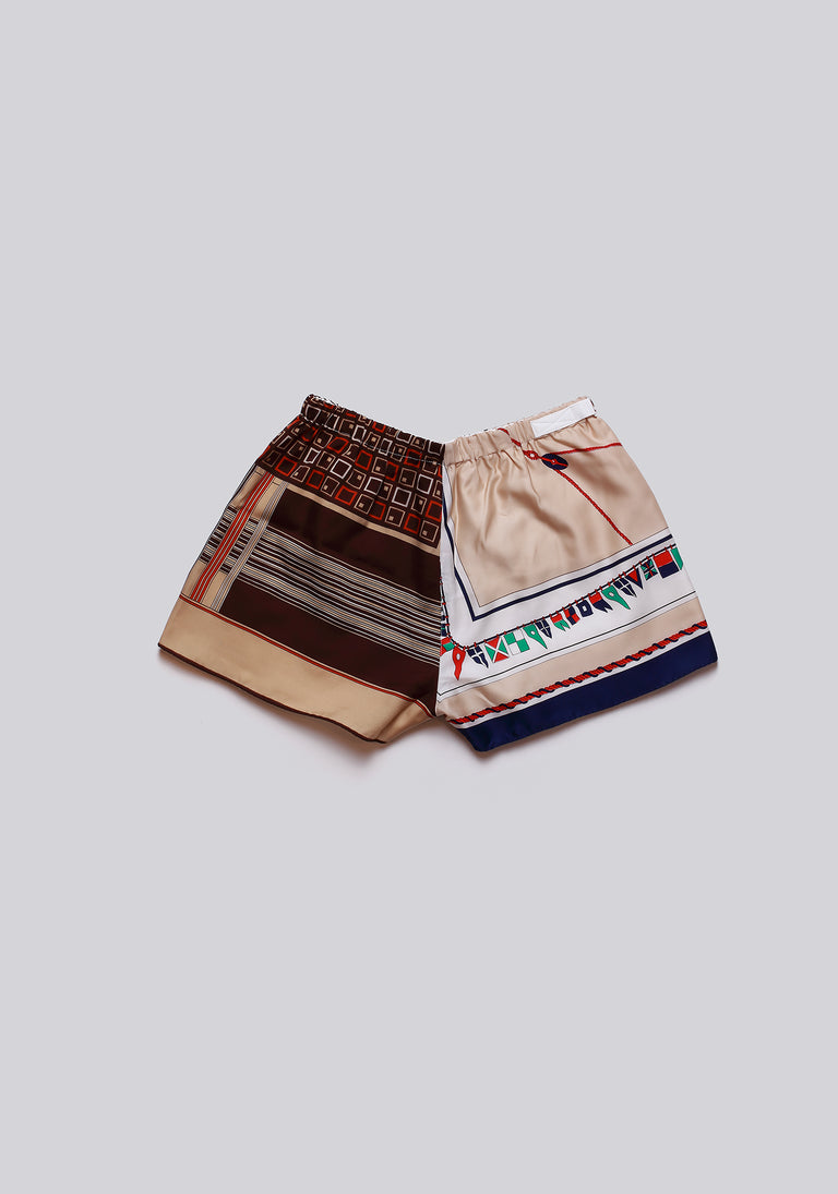 Silk Scarf Split Elasticated Short
