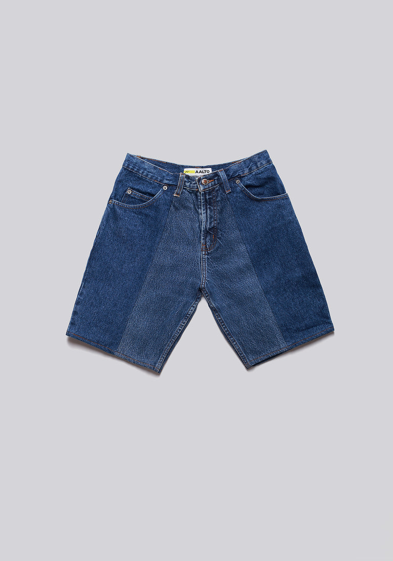 Large Biais Cut Split Denim Shorts