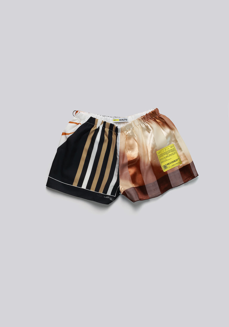 Silk Scarf Split Elasticated Short