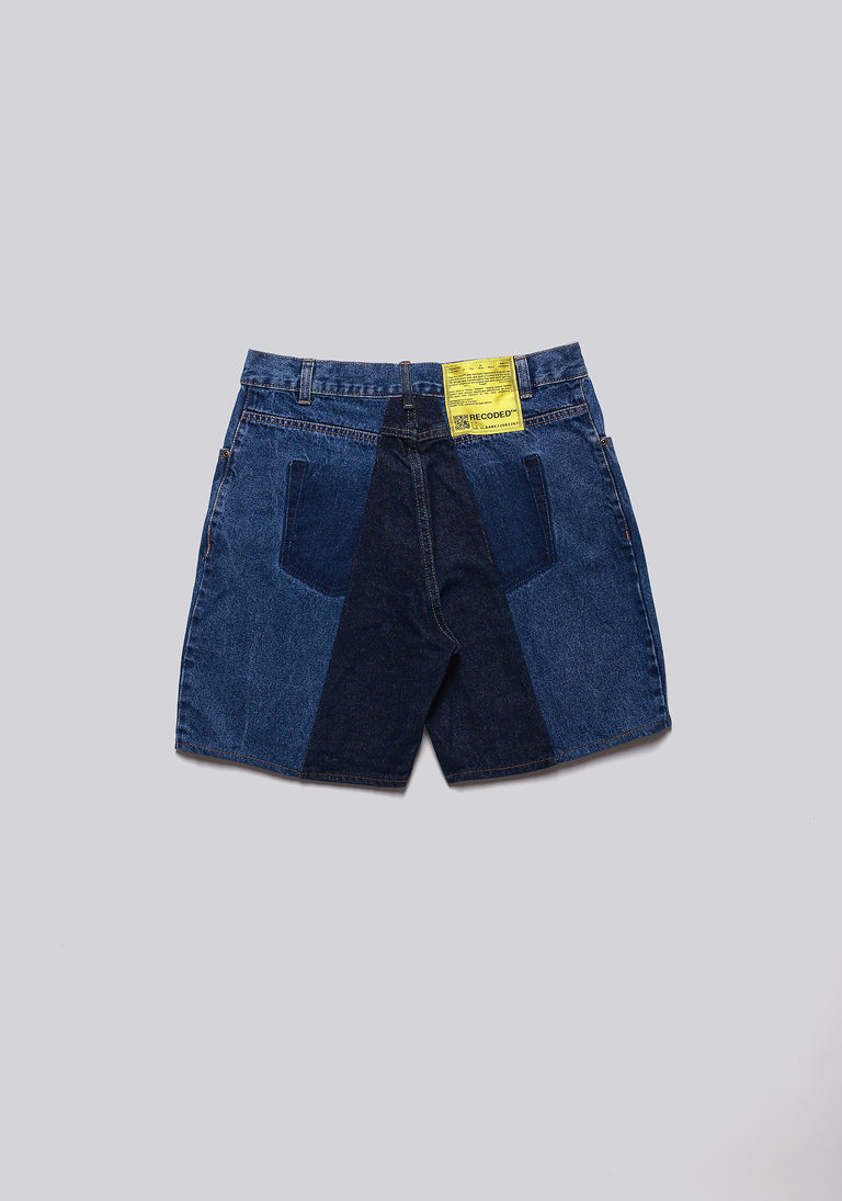 Large Biais Cut Split Denim Shorts